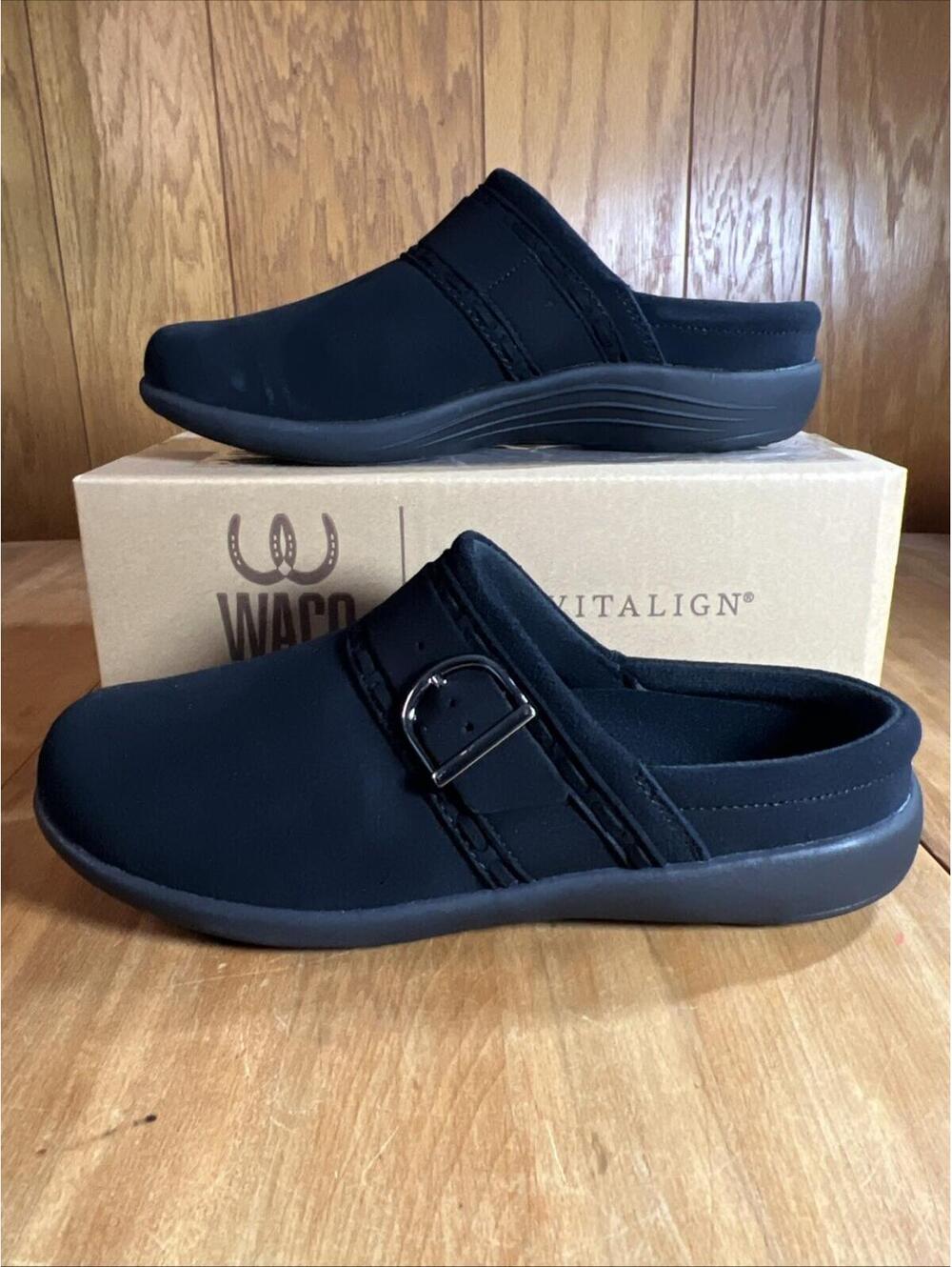 Waco Siesta Southwest Black Women’s Clog Style Sz 9W, New